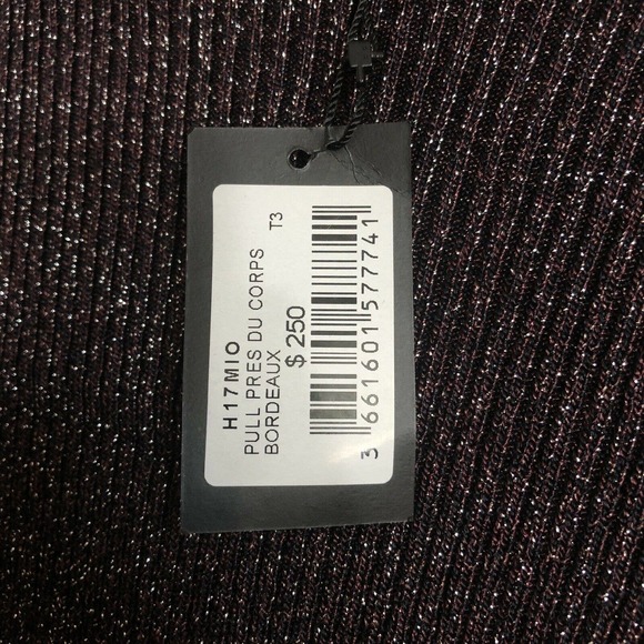 Maje NWT Metallic Ribbed Knit Sweater Top Sz 3 L - Picture 6 of 6